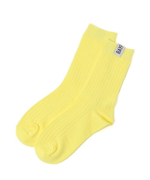 BAYFLOW(ベイフロー)の「ピスツキカラーリブソックス(ソックス/靴下・レディース・イエロー/ブラウン/ブラック/レッド・FREE)」の3枚目の写真