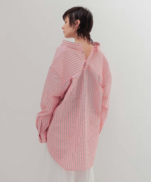 venit(ヴェニット)の「VENIT / stripe taffeta blouse(ストライプタフタブラウス VEG-5506-A)(シャツ/ブラウス・レディース・ピンク・38)」の3枚目の写真