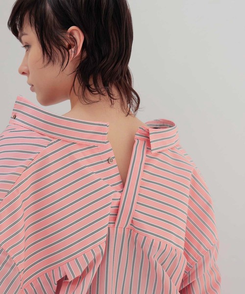 venit(ヴェニット)の「VENIT / stripe taffeta blouse(ストライプタフタブラウス VEG-5506-A)(シャツ/ブラウス・レディース・ピンク・38)」の6枚目の写真