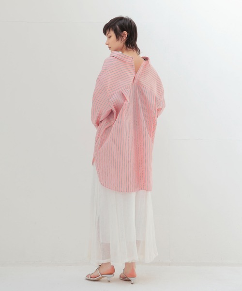 venit(ヴェニット)の「VENIT / stripe taffeta blouse(ストライプタフタブラウス VEG-5506-A)(シャツ/ブラウス・レディース・ピンク・38)」の9枚目の写真