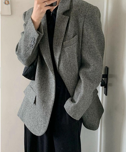 【ボリオリ】 新品ヘリンボーン テーラードジャケット 50 out010043_1.jpg