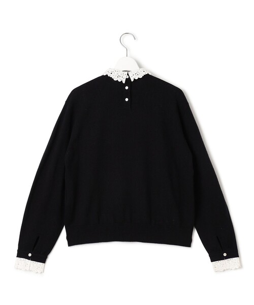 23区(ニジュウサンク)の「【洗える】エンブロイダリー フラワーレースコンビ ニット(ニット/セーター・レディース・ブラック系/グレー系/ネイビー系・38/40)」の10枚目の写真