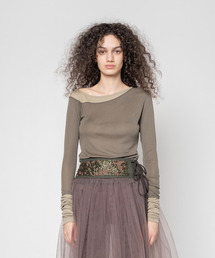 muller of yoshiokubo | muller of yoshiokubo ミュラーオブヨシオクボ / ASYMMETRY RIB TOP アシンメトリーリブトップス / MLF25105(Tシャツ/カットソー)