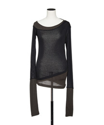 muller of yoshiokubo（ミュラーオブヨシオクボ）の「muller of yoshiokubo ミュラーオブヨシオクボ / ASYMMETRY RIB TOP アシンメトリーリブトップス / MLF25105（Tシャツ/カットソー）」