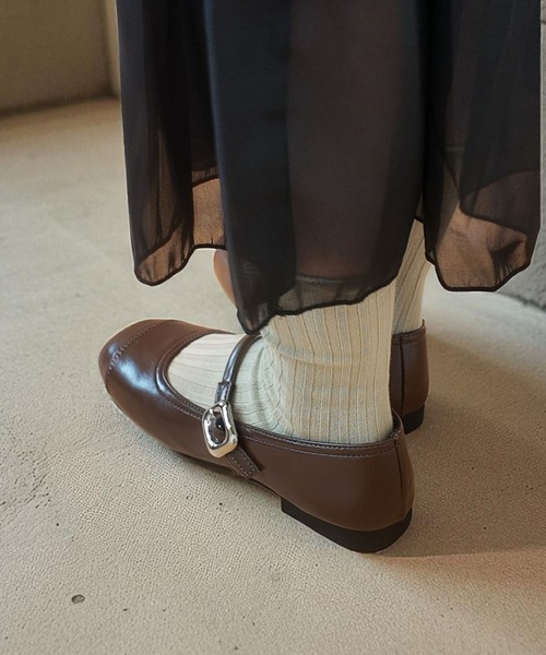 Sugar Sugar（シュガーシュガー）の「メリージェーン　フラット　パンプス【SUGAR SUGAR シュガーシュガー】軽量　ぺたんこ　9206（バレエシューズ・レディース・ブラック/ダークブラウン/シルバー・S/M/L/LL）」の3枚目の写真