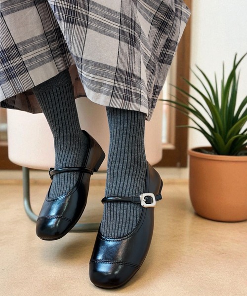 Sugar Sugar（シュガーシュガー）の「メリージェーン　フラット　パンプス【SUGAR SUGAR シュガーシュガー】軽量　ぺたんこ　9206（バレエシューズ・レディース・ブラック/ダークブラウン/シルバー・S/M/L/LL）」の2枚目の写真