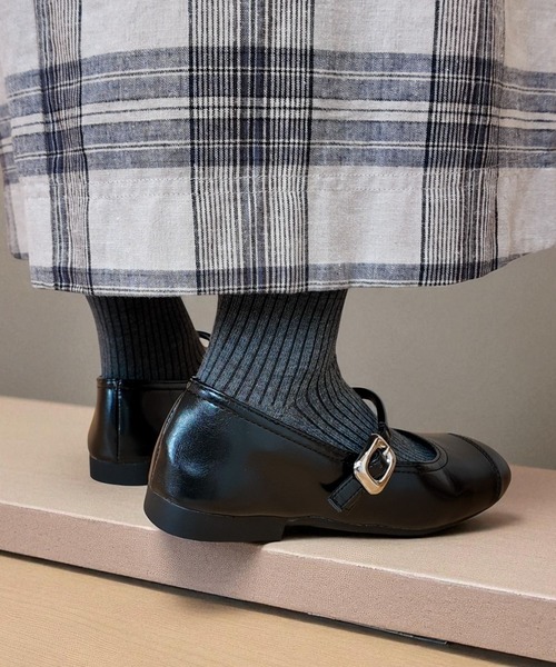 Sugar Sugar（シュガーシュガー）の「メリージェーン　フラット　パンプス【SUGAR SUGAR シュガーシュガー】軽量　ぺたんこ　9206（バレエシューズ・レディース・ブラック/ダークブラウン/シルバー・S/M/L/LL）」の9枚目の写真