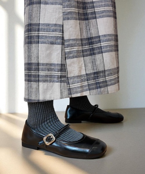 Sugar Sugar（シュガーシュガー）の「メリージェーン　フラット　パンプス【SUGAR SUGAR シュガーシュガー】軽量　ぺたんこ　9206（バレエシューズ・レディース・ブラック/ダークブラウン/シルバー・S/M/L/LL）」の6枚目の写真