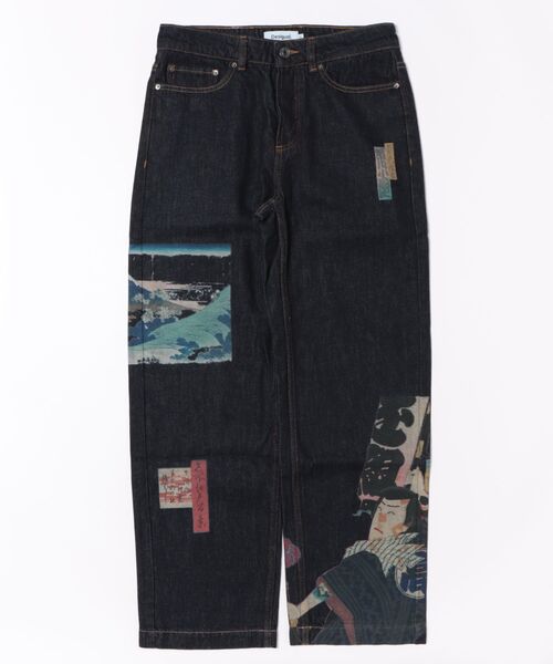 Desigual(デシグアル)の「浮世絵プリントのストレートデニムパンツ(デニムパンツ・メンズ・ブルー・XS/S/M/L/XL/XXL)」の6枚目の写真