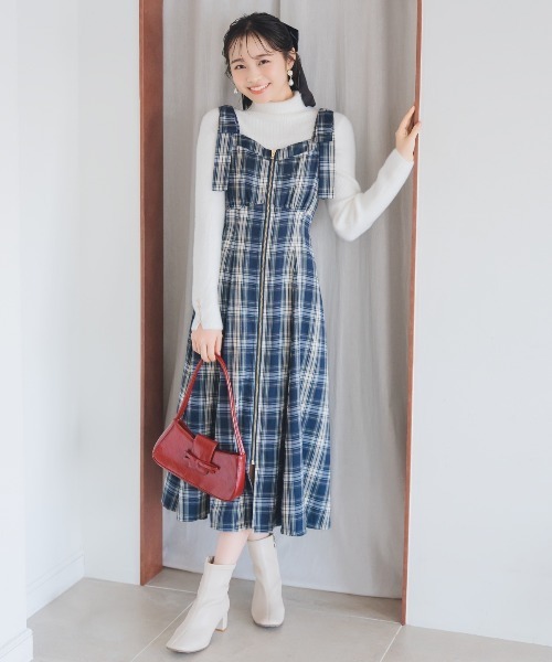 WILLSELECTION（ウィルセレクション）の「【再入荷】ショルダーリボンフロントZIPワンピース（ワンピース・レディース・ブラウン系その他/ブラック系その他/ピンク/ボルドー/チャコールグレー/ブルー系その他/ダークブラウン・FREE）」の6枚目の写真