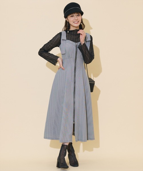 WILLSELECTION（ウィルセレクション）の「【再入荷】ショルダーリボンフロントZIPワンピース（ワンピース・レディース・ブラウン系その他/ブラック系その他/ピンク/ボルドー/チャコールグレー/ブルー系その他/ダークブラウン・FREE）」の12枚目の写真