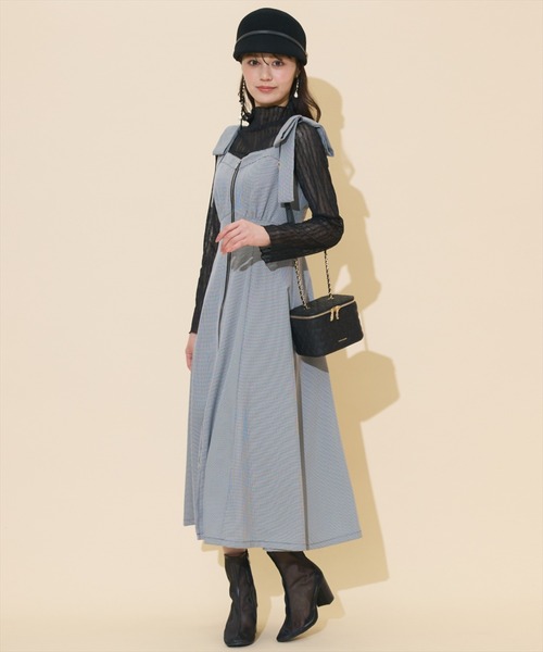 WILLSELECTION（ウィルセレクション）の「【再入荷】ショルダーリボンフロントZIPワンピース（ワンピース・レディース・ブラウン系その他/ブラック系その他/ピンク/ボルドー/チャコールグレー/ブルー系その他/ダークブラウン・FREE）」の11枚目の写真