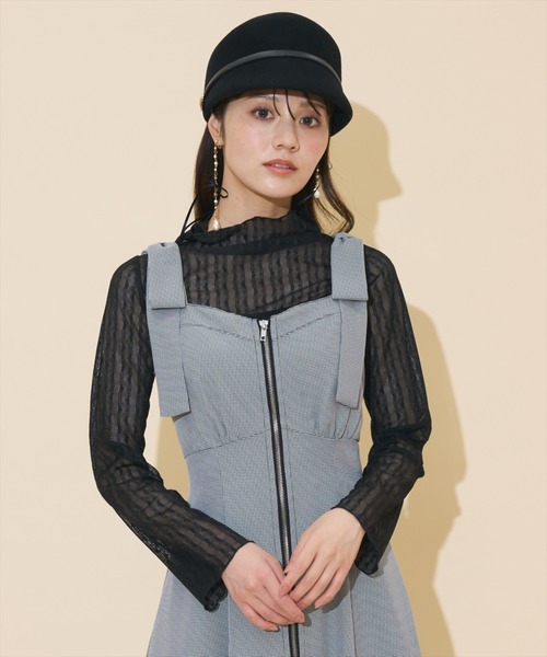 WILLSELECTION（ウィルセレクション）の「【再入荷】ショルダーリボンフロントZIPワンピース（ワンピース・レディース・ブラウン系その他/ブラック系その他/ピンク/ボルドー/チャコールグレー/ブルー系その他/ダークブラウン・FREE）」の14枚目の写真