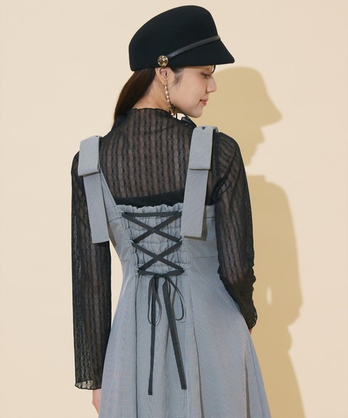 WILLSELECTION（ウィルセレクション）の「【再入荷】ショルダーリボンフロントZIPワンピース（ワンピース・レディース・ブラウン系その他/ブラック系その他/ピンク/ボルドー/チャコールグレー/ブルー系その他/ダークブラウン・FREE）」の18枚目の写真