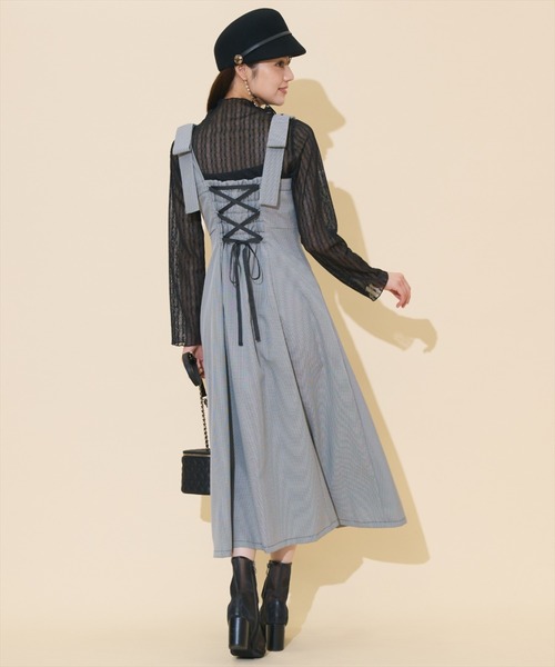 WILLSELECTION（ウィルセレクション）の「【再入荷】ショルダーリボンフロントZIPワンピース（ワンピース・レディース・ブラウン系その他/ブラック系その他/ピンク/ボルドー/チャコールグレー/ブルー系その他/ダークブラウン・FREE）」の13枚目の写真