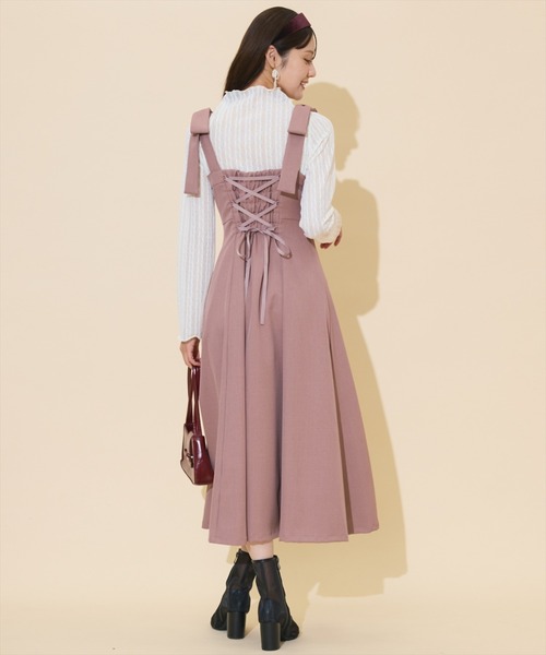 WILLSELECTION（ウィルセレクション）の「【再入荷】ショルダーリボンフロントZIPワンピース（ワンピース・レディース・ブラウン系その他/ブラック系その他/ピンク/ボルドー/チャコールグレー/ブルー系その他/ダークブラウン・FREE）」の8枚目の写真