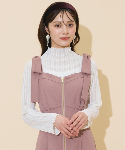 WILLSELECTION（ウィルセレクション）の「【再入荷】ショルダーリボンフロントZIPワンピース（ワンピース・レディース・ブラウン系その他/ブラック系その他/ピンク/ボルドー/チャコールグレー/ブルー系その他/ダークブラウン・FREE）」の22枚目の写真