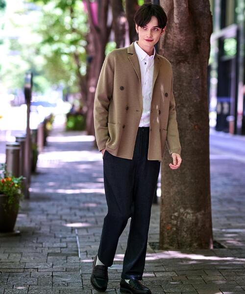 DRESSTERIOR（ドレステリア）の「ダブルブレスト ニットジャケット（テーラードジャケット・メンズ・ネイビー/ブラック/ブラウン系・90/91/92）」の4枚目の写真