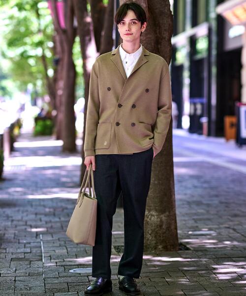 DRESSTERIOR（ドレステリア）の「ダブルブレスト ニットジャケット（テーラードジャケット・メンズ・ネイビー/ブラック/ブラウン系・90/91/92）」の5枚目の写真