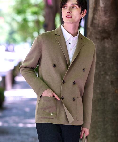 DRESSTERIOR（ドレステリア）の「ダブルブレスト ニットジャケット（テーラードジャケット・メンズ・ネイビー/ブラック/ブラウン系・90/91/92）」の6枚目の写真