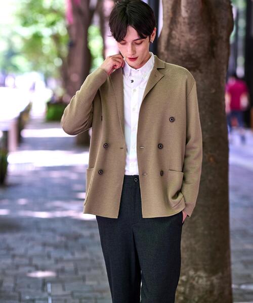 DRESSTERIOR（ドレステリア）の「ダブルブレスト ニットジャケット（テーラードジャケット・メンズ・ネイビー/ブラック/ブラウン系・90/91/92）」の7枚目の写真