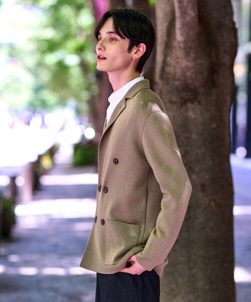 DRESSTERIOR（ドレステリア）の「ダブルブレスト ニットジャケット（テーラードジャケット・メンズ・ネイビー/ブラック/ブラウン系・90/91/92）」の8枚目の写真