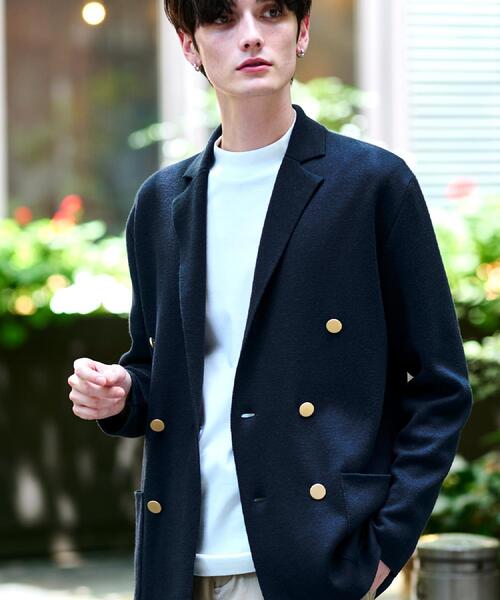 セール】ダブルブレスト ニットジャケット（テーラードジャケット