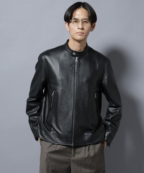 ナノユニバース　ライダージャケット NANO UNIVERSE (ナノユニバース) ヴィンテージ加工 シープ スキン