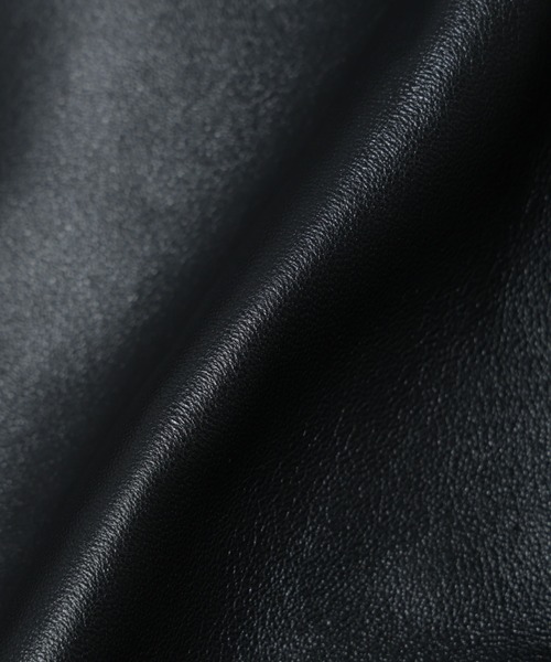 NANO universe（ナノユニバース）の「ラムナッパレザーバンドカラーライダースジャケット（ライダースジャケット・メンズ・ブラック・L/M）」の15枚目の写真