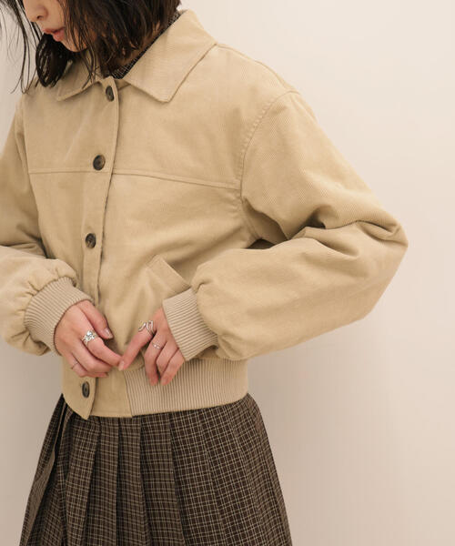 ◆コーデュロイ中綿ブルゾン