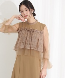 クラシカル シフォン レイヤード パーティー ドレス ワンピース ミモレ丈 長袖 ハイウエスト フォーマル オケージョンドレス 結婚式 お呼ばれ 二次会 成人式 同窓会 謝恩会 20代 30代