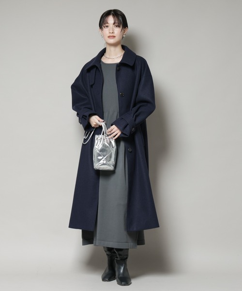 メルトンジャージーステンカラーコート（ステンカラーコート）｜NANO