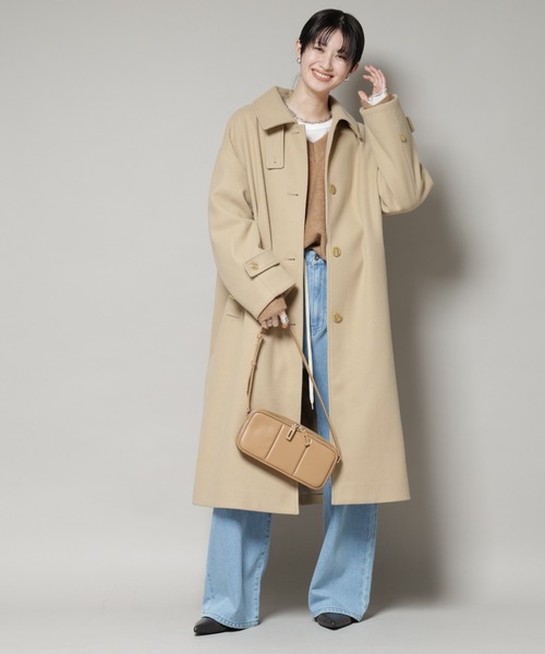 nonnative のベージュ色コート MANTECOPureリバー ロングコート （ステンカラーコート）｜23区
