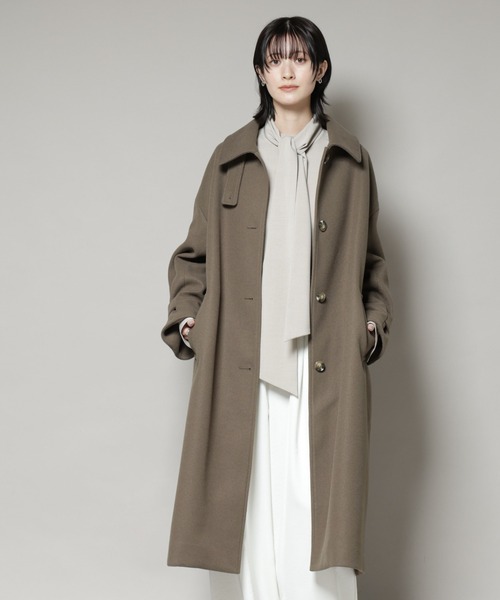 メルトンジャージーステンカラーコート（ステンカラーコート）｜NANO