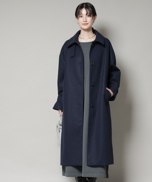 NANO universe(ナノユニバース)の「メルトンジャージーステンカラーコート(ステンカラーコート・レディース・ベージュ/モカ/ダークネイビー・FREE)」の15枚目の写真