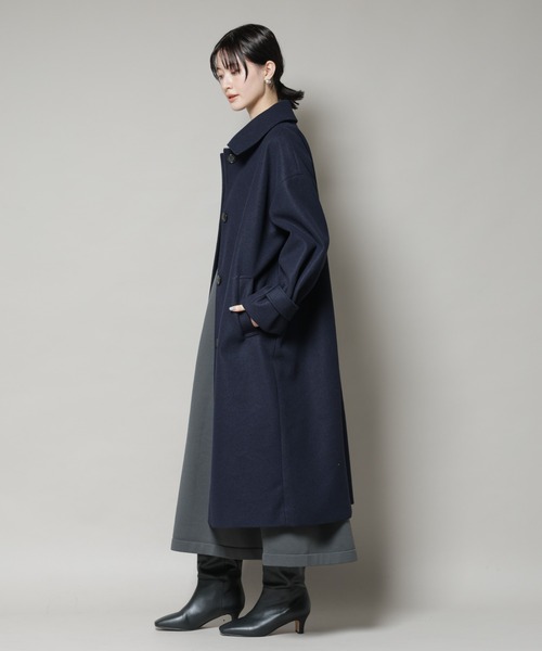 セール】メルトンジャージーステンカラーコート（ステンカラーコート