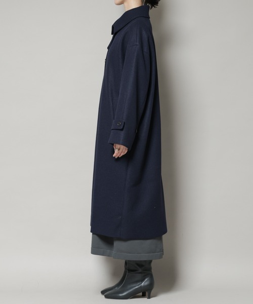 NANO universe(ナノユニバース)の「メルトンジャージーステンカラーコート(ステンカラーコート・レディース・ベージュ/モカ/ダークネイビー・FREE)」の14枚目の写真