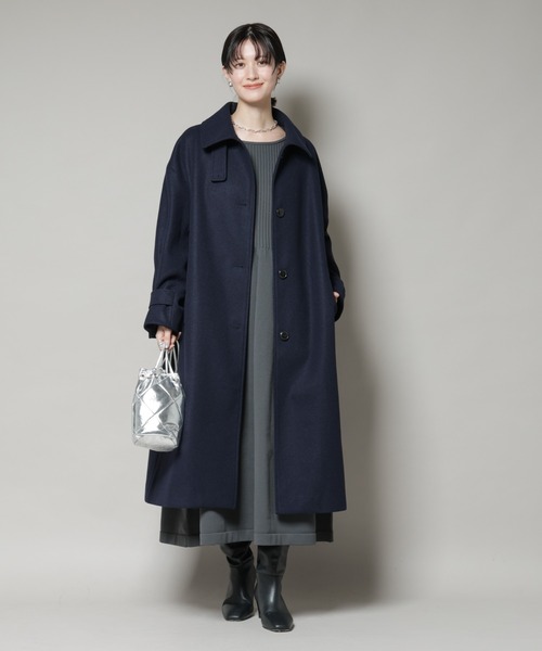 メルトンジャージーステンカラーコート（ステンカラーコート）｜NANO