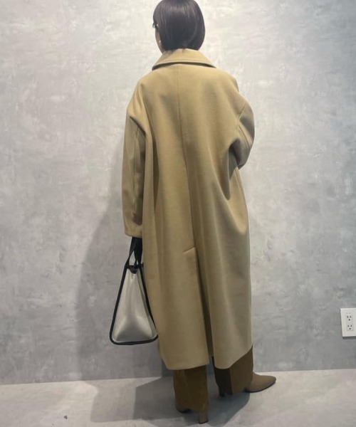 NANO universe(ナノユニバース)の「メルトンジャージーステンカラーコート(ステンカラーコート・レディース・ベージュ/モカ/ダークネイビー・FREE)」の12枚目の写真