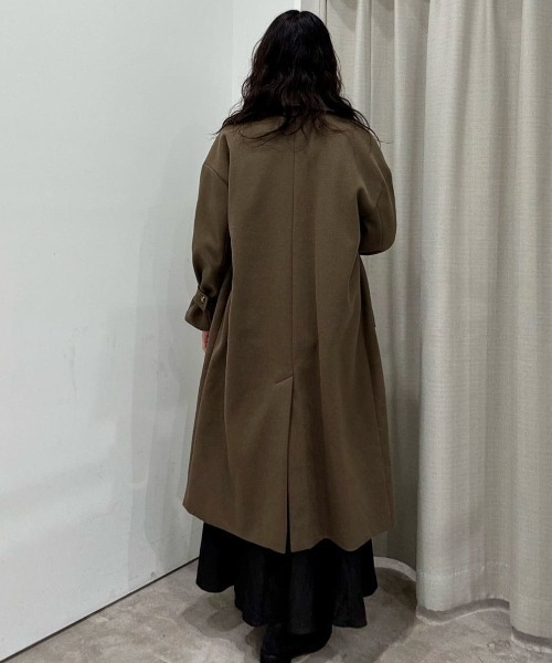 NANO universe(ナノユニバース)の「メルトンジャージーステンカラーコート(ステンカラーコート・レディース・ベージュ/モカ/ダークネイビー・FREE)」の9枚目の写真