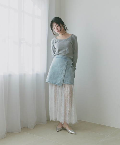 Freesia by andme(フリージアバイアンドミー)の「2way長袖ミニTシャツ(Tシャツ/カットソー・レディース・オフホワイト/ブラック/杢グレー・FREE)」の9枚目の写真