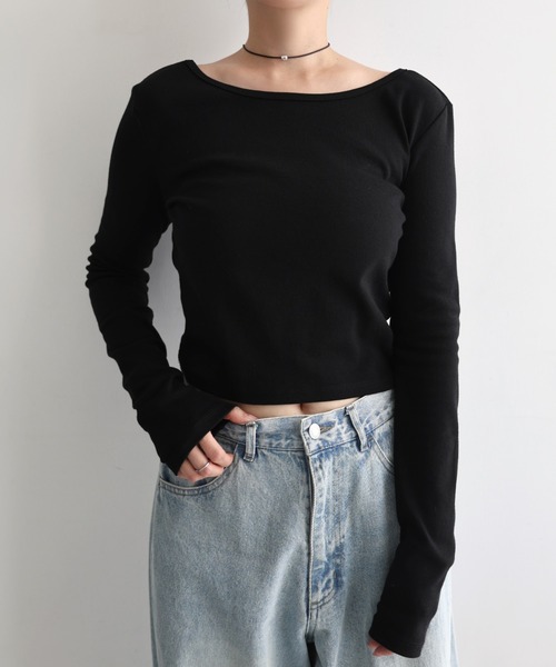 Freesia by andme(フリージアバイアンドミー)の「2way長袖ミニTシャツ(Tシャツ/カットソー・レディース・オフホワイト/ブラック/杢グレー・FREE)」の17枚目の写真