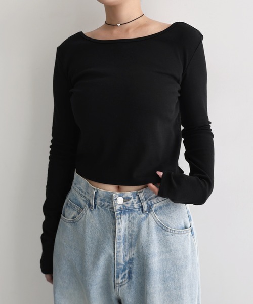 Freesia by andme(フリージアバイアンドミー)の「2way長袖ミニTシャツ(Tシャツ/カットソー・レディース・オフホワイト/ブラック/杢グレー・FREE)」の13枚目の写真