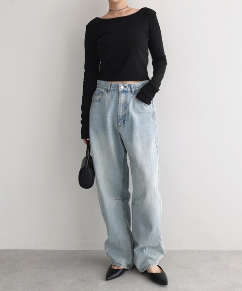 Freesia by andme(フリージアバイアンドミー)の「2way長袖ミニTシャツ(Tシャツ/カットソー・レディース・オフホワイト/ブラック/杢グレー・FREE)」の19枚目の写真