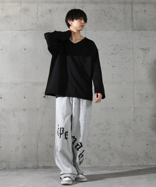 neos(ネオス)の「【neos】ルーズシルエット 裾ドローコード デザイン Vネック ロングスリーブ カットソー(Tシャツ/カットソー・メンズ・ネイビー/ホワイト/チャコールグレー/ブルー/ブラック・MEDIUM/LARGE)」の7枚目の写真