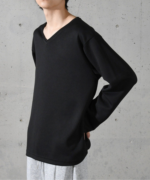neos(ネオス)の「【neos】ルーズシルエット 裾ドローコード デザイン Vネック ロングスリーブ カットソー(Tシャツ/カットソー・メンズ・ネイビー/ホワイト/チャコールグレー/ブルー/ブラック・MEDIUM/LARGE)」の8枚目の写真