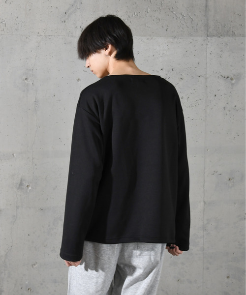 neos(ネオス)の「【neos】ルーズシルエット 裾ドローコード デザイン Vネック ロングスリーブ カットソー(Tシャツ/カットソー・メンズ・ネイビー/ホワイト/チャコールグレー/ブルー/ブラック・MEDIUM/LARGE)」の9枚目の写真