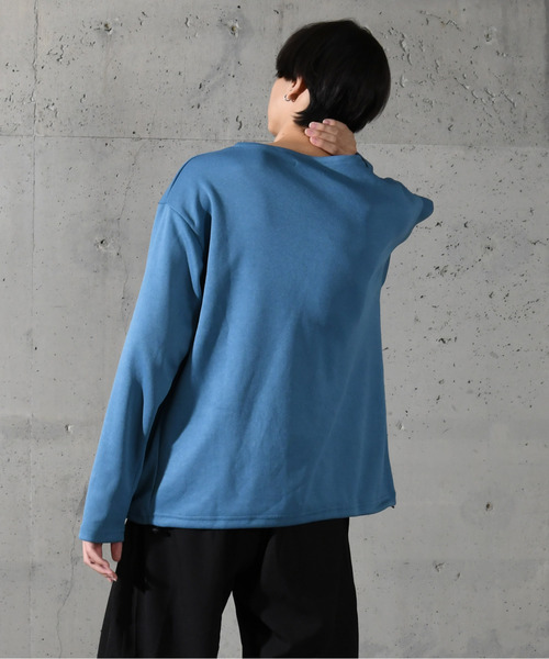 neos(ネオス)の「【neos】ルーズシルエット 裾ドローコード デザイン Vネック ロングスリーブ カットソー(Tシャツ/カットソー・メンズ・ネイビー/ホワイト/チャコールグレー/ブルー/ブラック・MEDIUM/LARGE)」の14枚目の写真