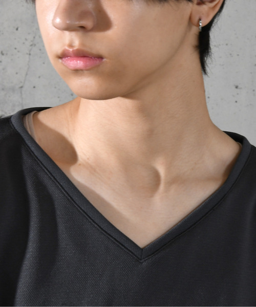 neos(ネオス)の「【neos】ルーズシルエット 裾ドローコード デザイン Vネック ロングスリーブ カットソー(Tシャツ/カットソー・メンズ・ネイビー/ホワイト/チャコールグレー/ブルー/ブラック・MEDIUM/LARGE)」の21枚目の写真