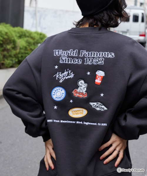 MONO-MART（モノマート）の「【RANDY’S DONUTS】別注 ランディードーナツ バックプリント ワッペン刺繍 スウェットプルオーバー（スウェット・レディース・グレー系2/ブラック系/スミクロ/オートミール/グレー系・L/M）」の14枚目の写真
